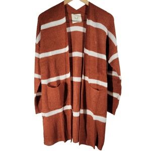 Fantastic Fawn Rust and White Striped Cardigan